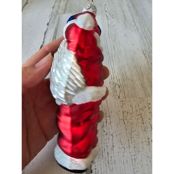 Patricia breen? Santa glitter red glass ornament Xmas tree - Picture 2 of 8